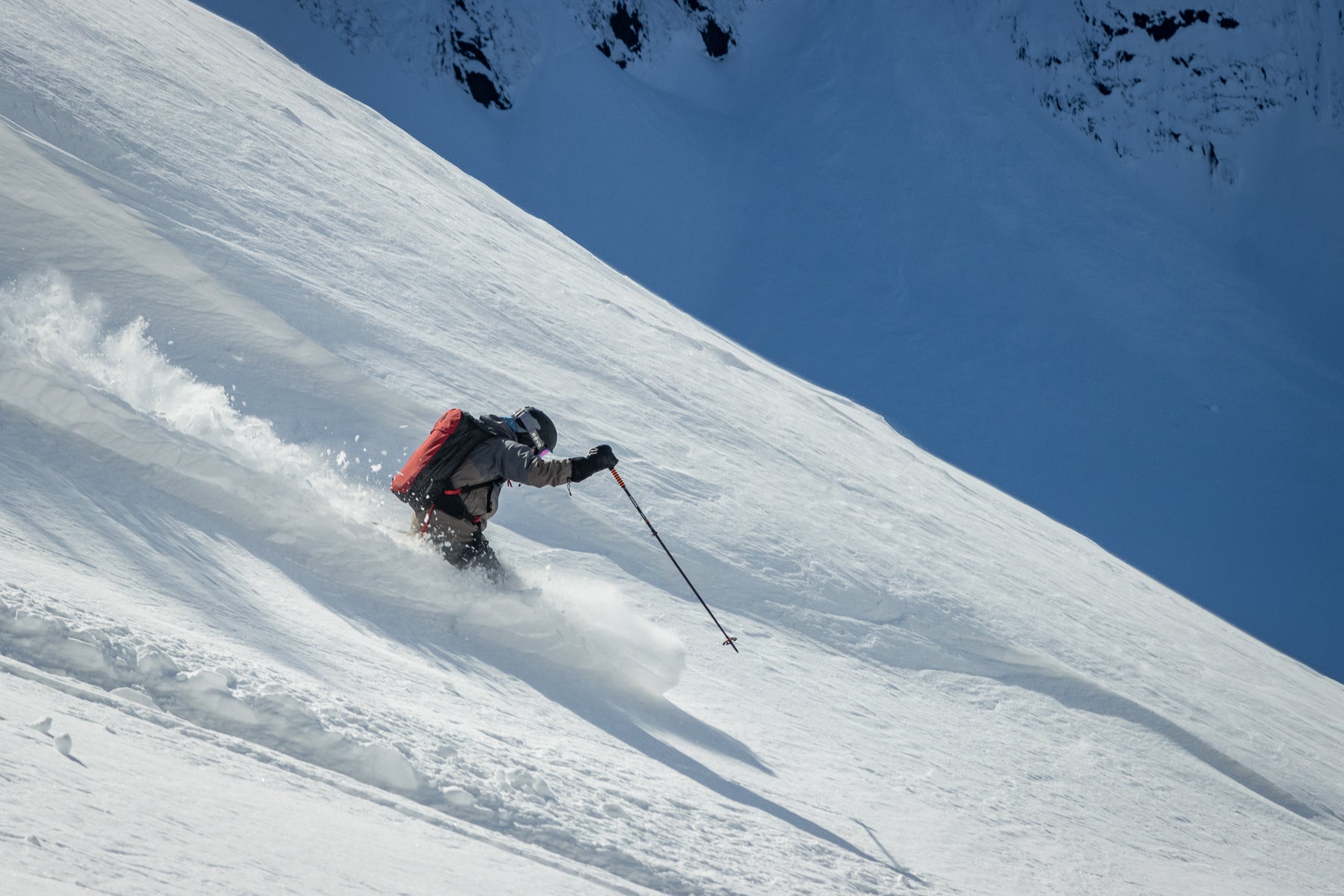 Skier on steeps